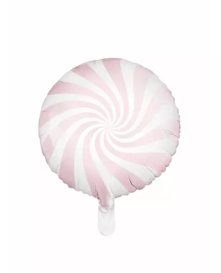 Ballon aluminium sucette rose et blanc 35 cm