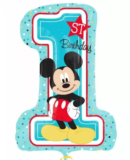 Aluminium ballon cijfer 1 Mickey Mouse™