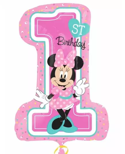 Ballon chiffre 1 aluminiumMinnie™ 48 X 71 cm