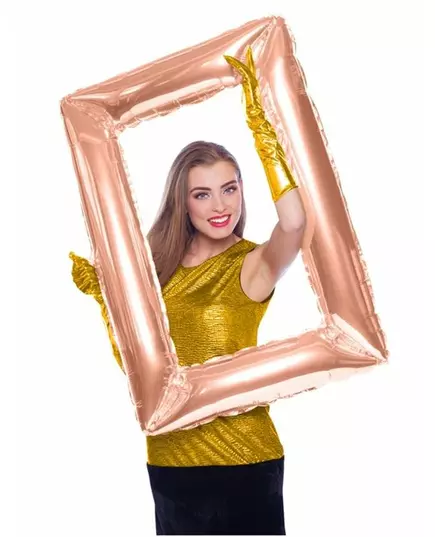 Ballon en aluminium Cadre rectangulaire rose gold 85 x 60 cm