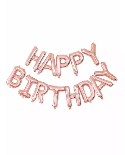 Ballons aluminium Happy Birthday rose gold 305 x 35 cm