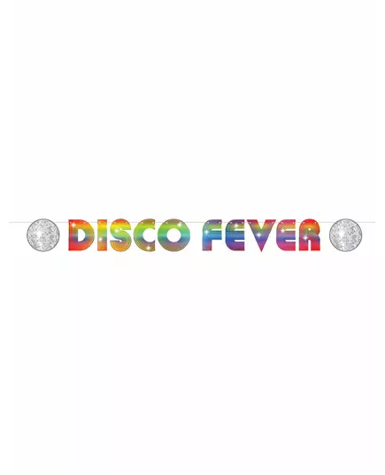 Bannière en carton disco fever 15 x 213 cm