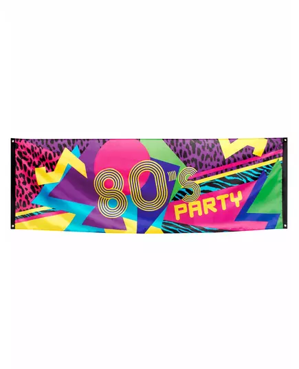 Stoffen banier 80's Party 74 x 220 cm