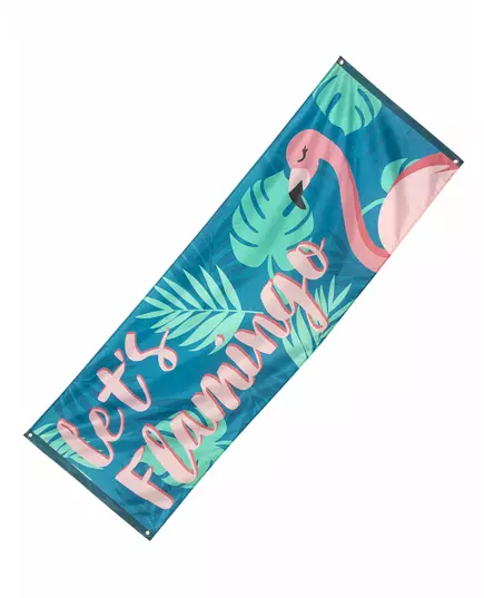 Bannière Let's Flamingo Flamant Tropic en tissu 74 x 220 cm