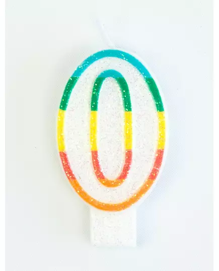 Bougie d'anniversaire chiffre 0 7,5 cm