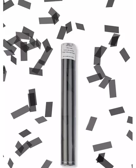 Tube lanceur de confettis rectangle noir 27 cm