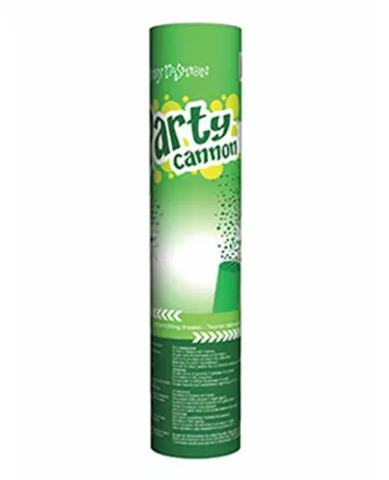 Canon à confettis verts 20 cm