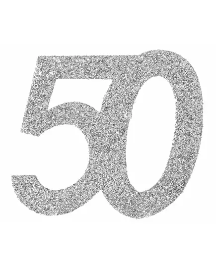 6 Confettis anniversaire 50 ans 5 x 5 cm