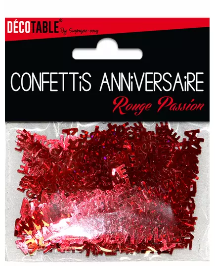 Confettis Joyeux anniversaire rouge passion