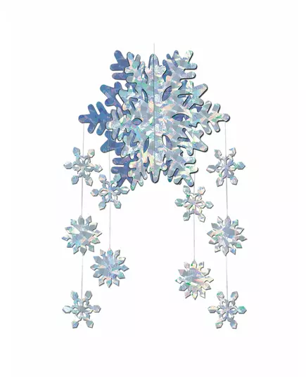 Décoration à suspendre Flocons de neige prismatiques 3-D