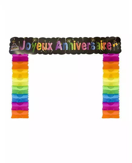 Décoration de porte Joyeux anniversaire chic 114 x 18,7 x 250 cm