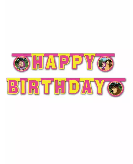Guirlande articulée Happy Birthday Masha et Michka™ 2 mètres