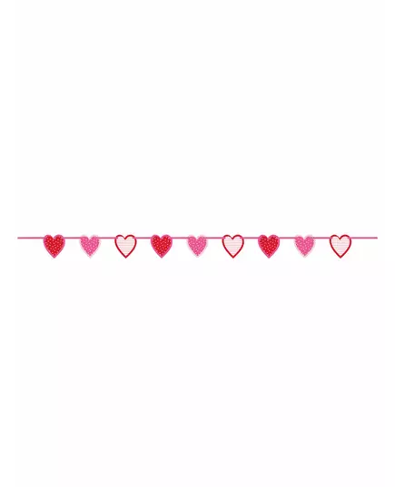 Guirlande coeurs à motifs 196 cm