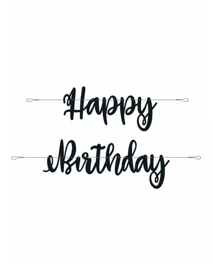 Guirlande en carton happy birthday noire 2,13 m