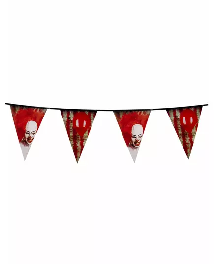 Guirlande en plastique Clown terrifiant 30 cm x 6 m
