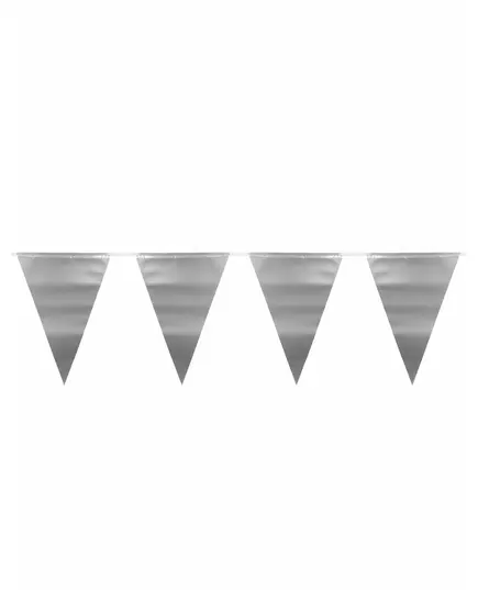 Guirlande fanions argenté métallique 6 m
