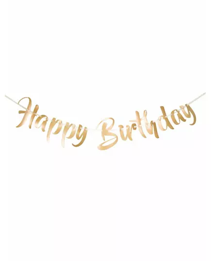 Guirlande happy birthday dorée 1 m