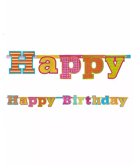 Veelkleurige Happy Birthday slinger