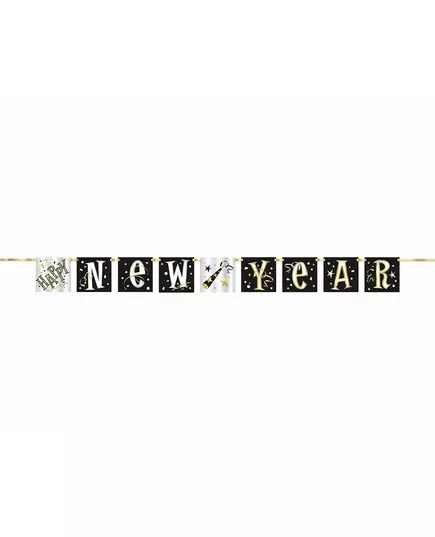 Guirlande en carton Happy New Year 1,50 m