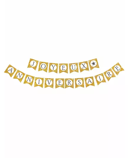 Guirlande Joyeux Anniversaire or pailletée