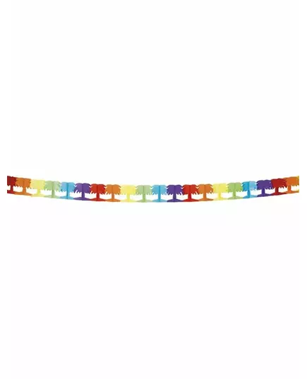 Guirlande mulitcolore papier palmier Hawaï 4 mètres