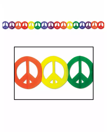 Guirlande multicolore en papier Hippie Peace