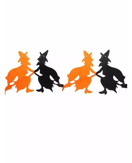 Zwarte en oranje papieren heksen slinger