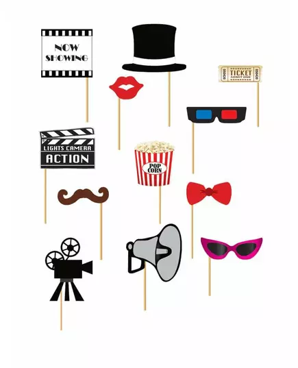 Kit photobooth Cinéma 12 pièces