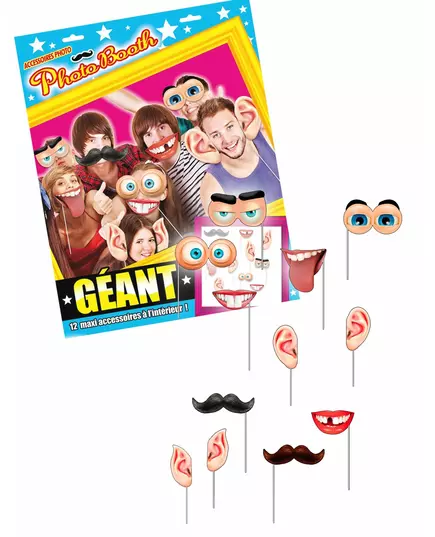 Kit photobooth géant 12 accessoires
