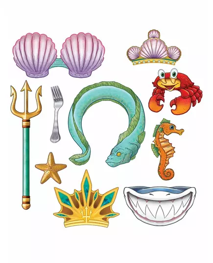 Zeemeermin prinses photobooth set met 10 accessoires