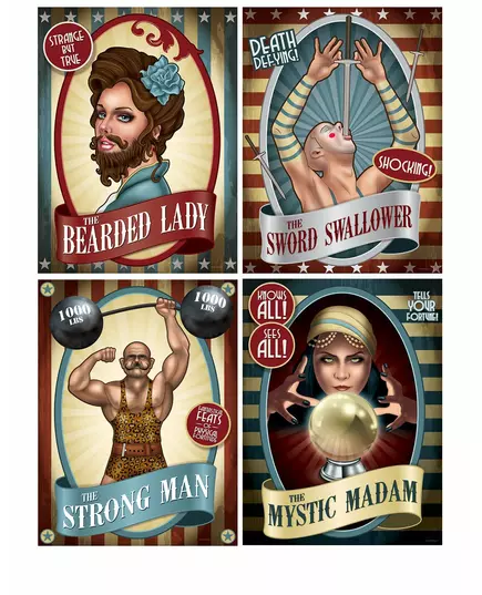 4 vintage circus posters
