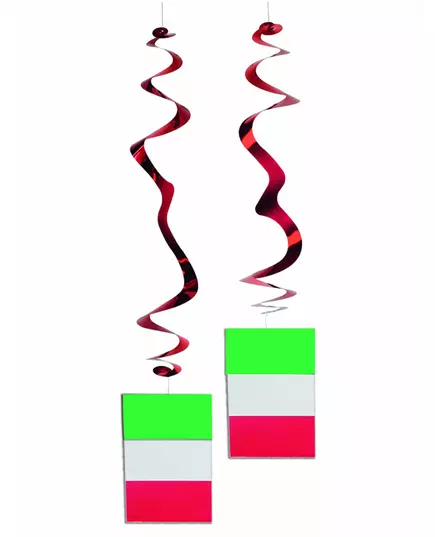 Set van 6 metallic Italië vlag decoraties
