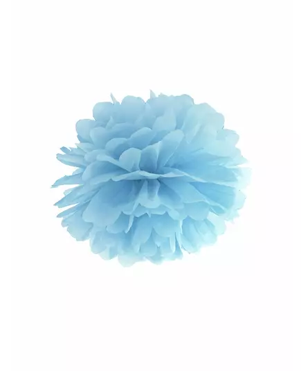 Blauwe papieren pompon decoratie