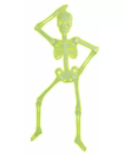 Squelette articulée phosphorescent Halloween 92 cm