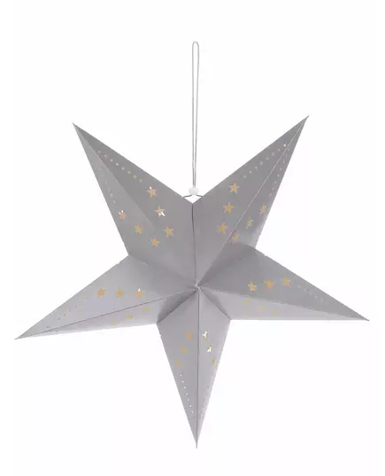 Grijze ster lantaarndecoratie 60 cm