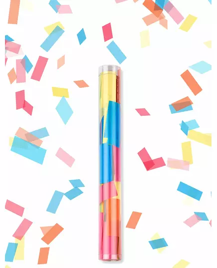 Veelkleurige rechthoekige confetti kanon