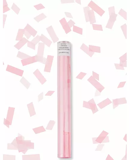 Tube lanceur de confettis rectangle rose 27 cm