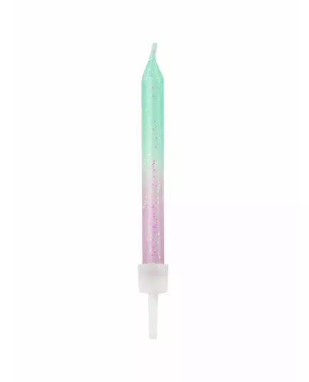 20 iriserende verjaardagskaarsen 6 cm
