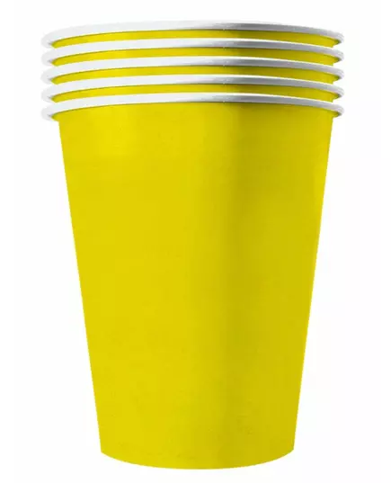 20 Gobelets américains carton recyclable jaunes 53 cl