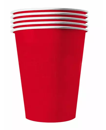 20 Amerikaanse rode recyclebare kartonnen bekers 25 cl
