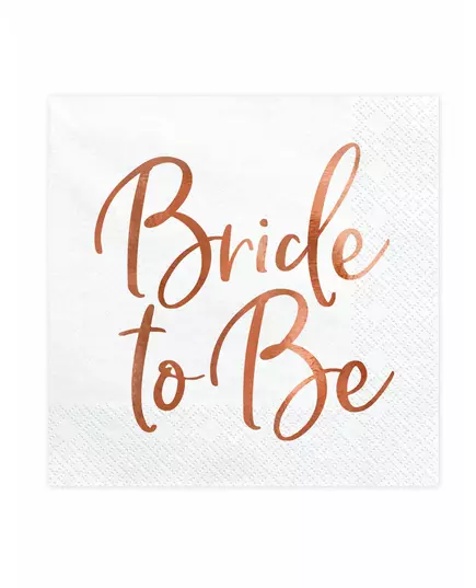 20 Serviettes en papier Bride to be rose gold 33 x 33 cm