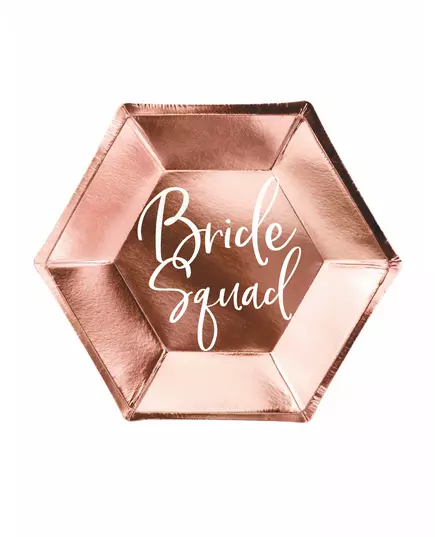 6 Bride Squad roségouden bordjes 23 cm