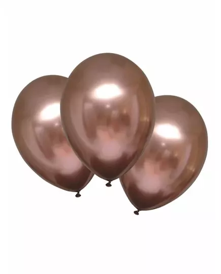 6 Ballons en latex rose gold satinés 28 cm