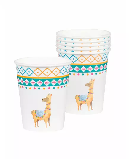 6 Gobelets en carton lama blancs 25 cl
