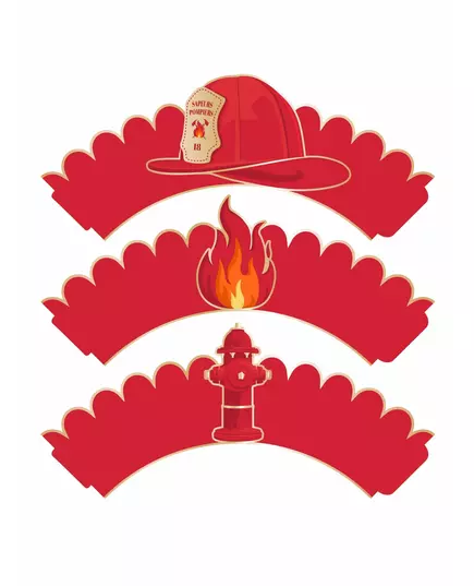 6 brandweerman cupcakevormpjes