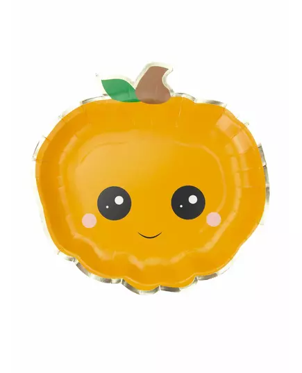 8 Assiettes en carton citrouille sweety 23 cm
