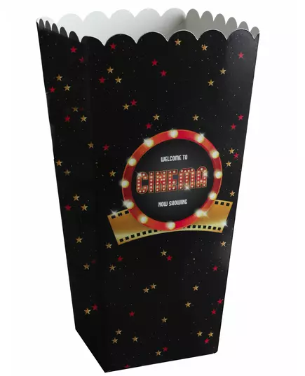 8 Cornets à popcorn carton Hollywood 6 x 17 cm