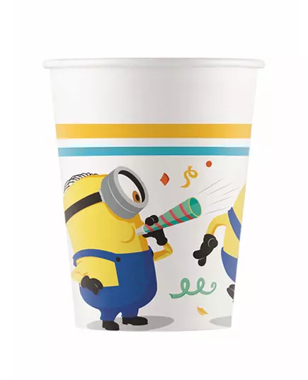 8 Minions™ papieren bekers 200 ml