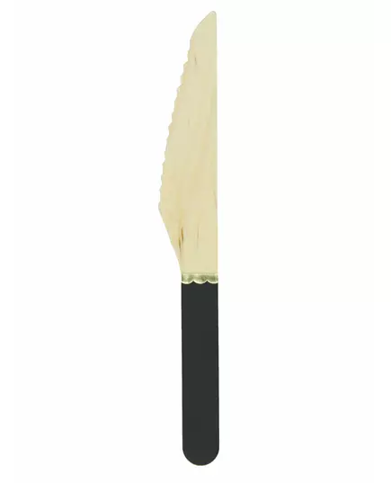 8 Kleine zwarte houten messen 16 cm