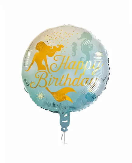 Zeemeermin folieballon Happy Birthday 45 cm